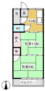 白菊荘【3号室】の間取り