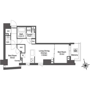 ミリアレジデンス浅草駒形【10階】の間取り