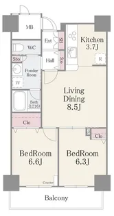 イーストコア曳舟一番館【9階】の間取り