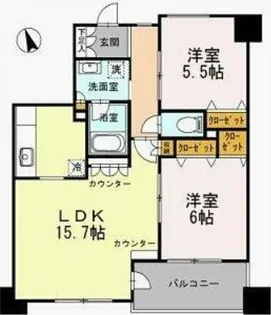 カスタリア荒川【14階】の間取り