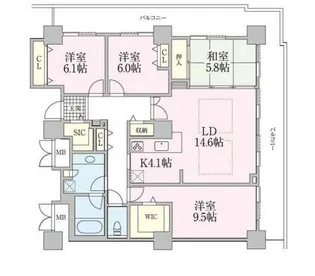 ロイヤルパークスタワー南千住【22階】の間取り