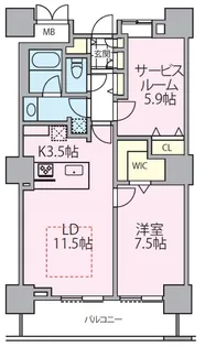 ロイヤルパークスタワー南千住【18階】の間取り