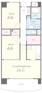 東京都江戸川区北葛西2丁目【マンション】の間取り