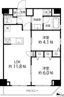 パークサイド錦糸町レジデンス【4階】の間取り