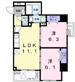 アンジュ【6階】の間取り