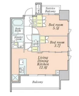 クレストコート本所吾妻橋【7階】の間取り