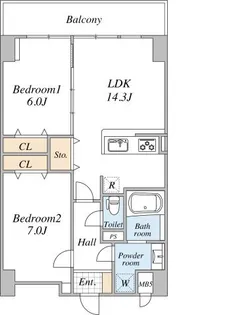 SKY GRANDE SENJU【6階】の間取り
