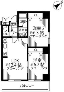 SKY RESIDENCE 1【6階】の間取り