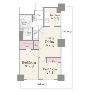 イーストコア曳舟一番館【9階】の間取り