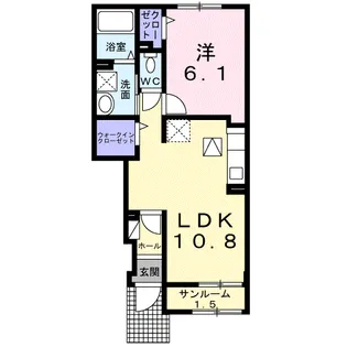 デューデ ルミエール【1階】の間取り