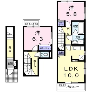 アウローラ・M【2階】の間取り