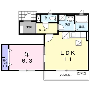 メゾン・ド・ブラン【1階】の間取り