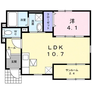 アロマ・ドゥ−・ヴィラ【1階】の間取り