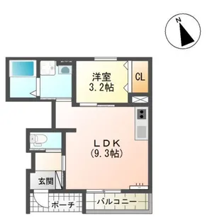 ルミナスハイム北野345【1階】の間取り