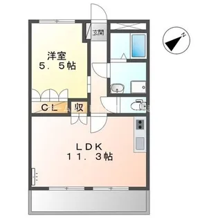 1LDKの間取り画像