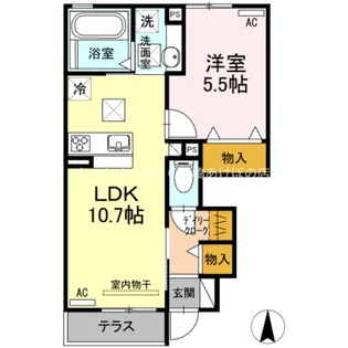 1LDKの間取り画像
