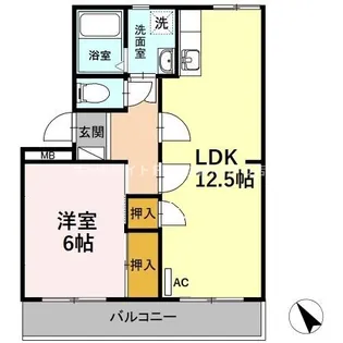 サンヒルズ鷹丘 C【101号室】の間取り