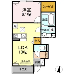 D-roomやまはC棟【1階】の間取り