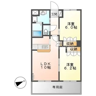 2LDKの間取り画像