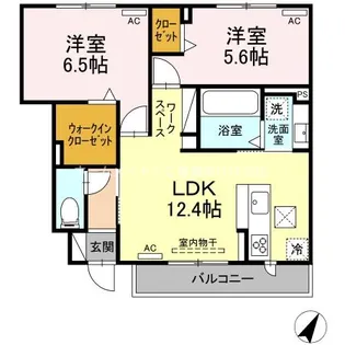 ウェストテラス大西【1階】の間取り