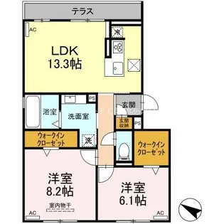 ファミール駅西【1階】の間取り