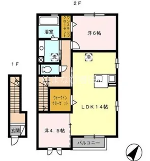 ソラーレ フーカ A棟【2階】の間取り