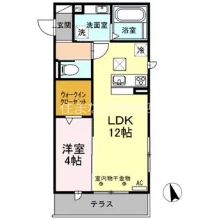 あいりす浄水【1-A号室】の間取り