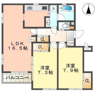 アクアセレス【2階】の間取り