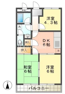 エクセルハイムB棟【201号室】の間取り