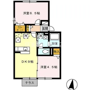 ソレアード三好【1階】の間取り