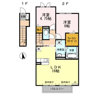 ベルビラージュ【202号室】の間取り