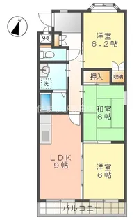 グランドール美山【401号室】の間取り