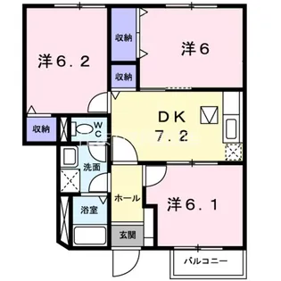 ファミール松葉【1階】の間取り