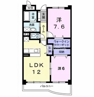 パーシモンいやさか【2階】の間取り