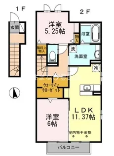 ロータス神池【201号室】の間取り