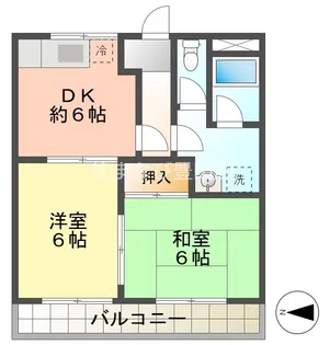 ボンヌシャンス【202号室】の間取り
