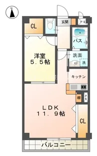 ファミール尺口【1階】の間取り