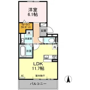 豊田パライソ R【1階】の間取り