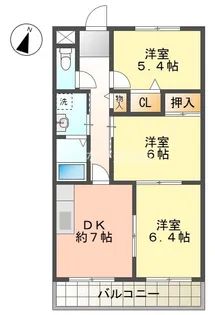 レイクアベニュー白鳥【3階】の間取り