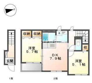 BELLE MAISON M.T【201号室】の間取り