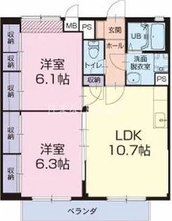 ルミエールあさひ【2階】の間取り