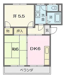 ハイツ朝日ヶ丘 B棟【201号室】の間取り