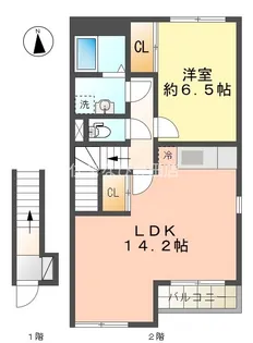 イーストヴィレッジ【2階】の間取り