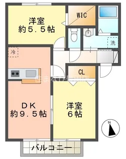 メゾン越戸 C【202号室】の間取り