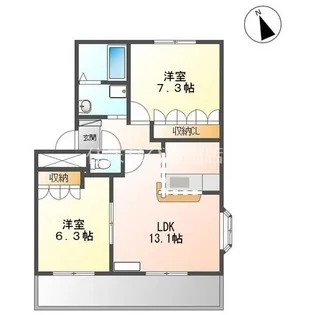 シャトー上郷【201号室】の間取り