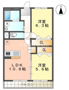 エメラルドホーム【203号室】の間取り