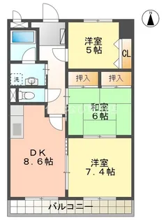 萩野マンション B棟【3階】の間取り