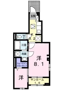 グランソレイユ【101号室】の間取り