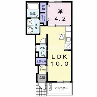 ブランドールB【1階】の間取り