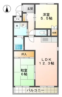キングハイツ東郷【201号室】の間取り